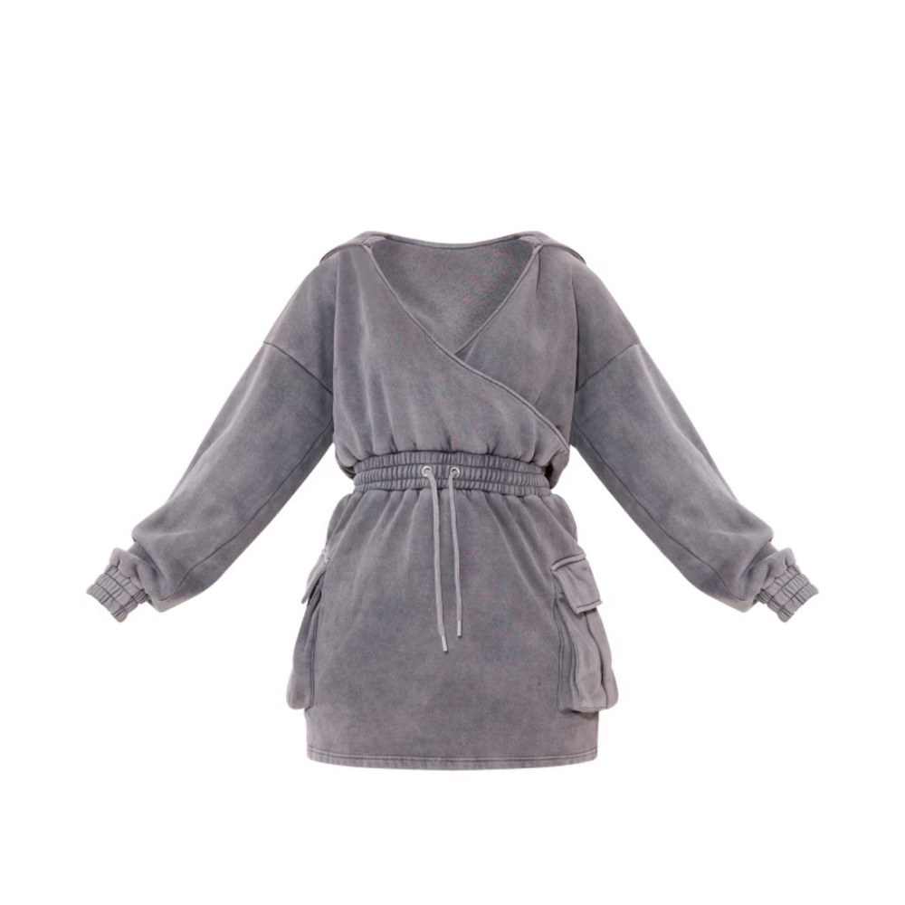 PLT charcoal oversized hoodie sweat dress